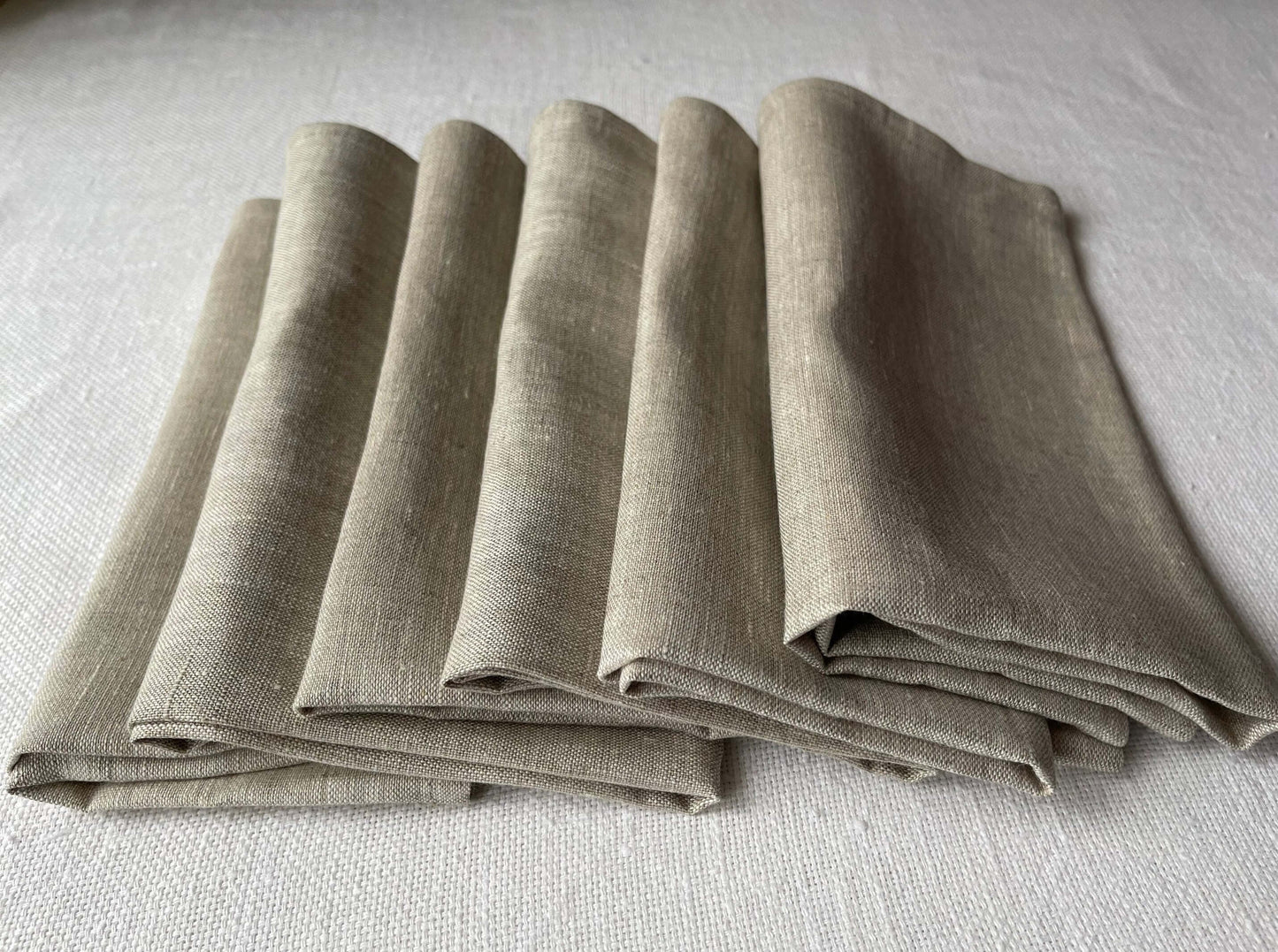 LinenStars Beige Gray Napkin Set