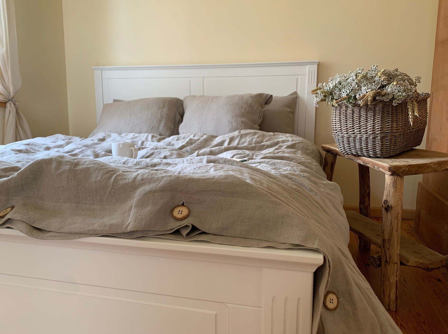 Milk White Linen Duvet Cover