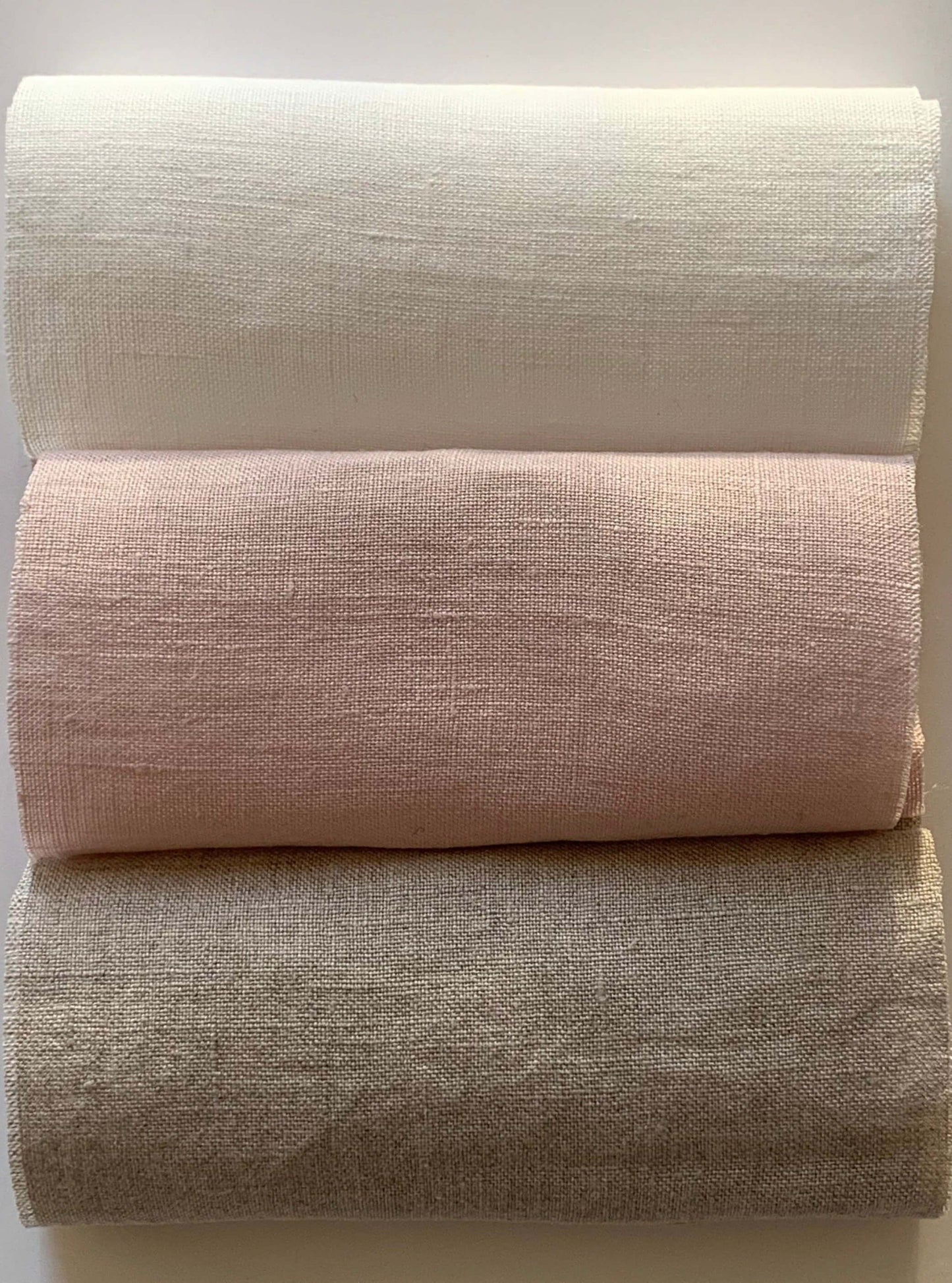 Romantic Ruffled Linen Curtains Hanging at Window