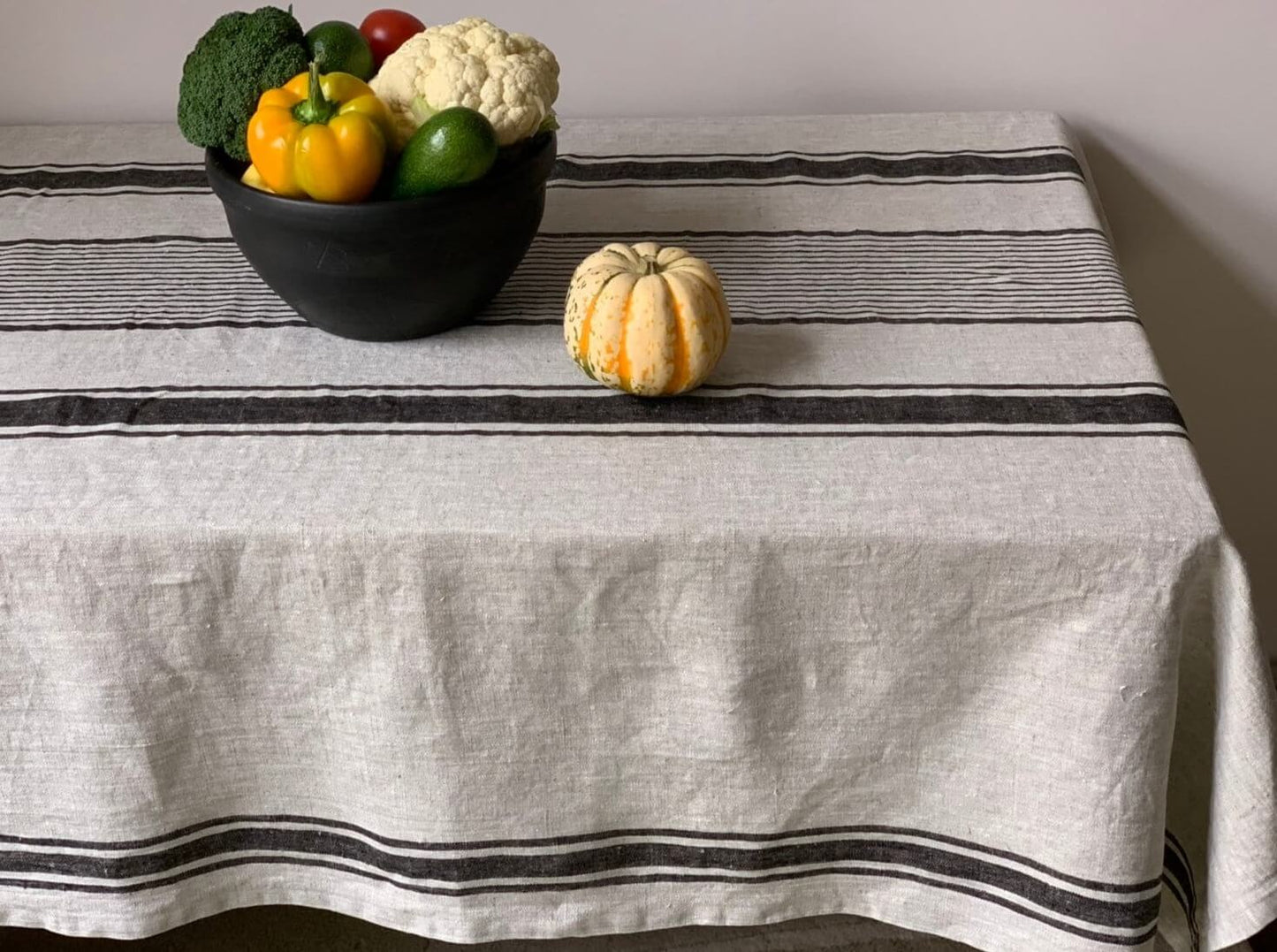 Texture Detail of Striped Tablecloth