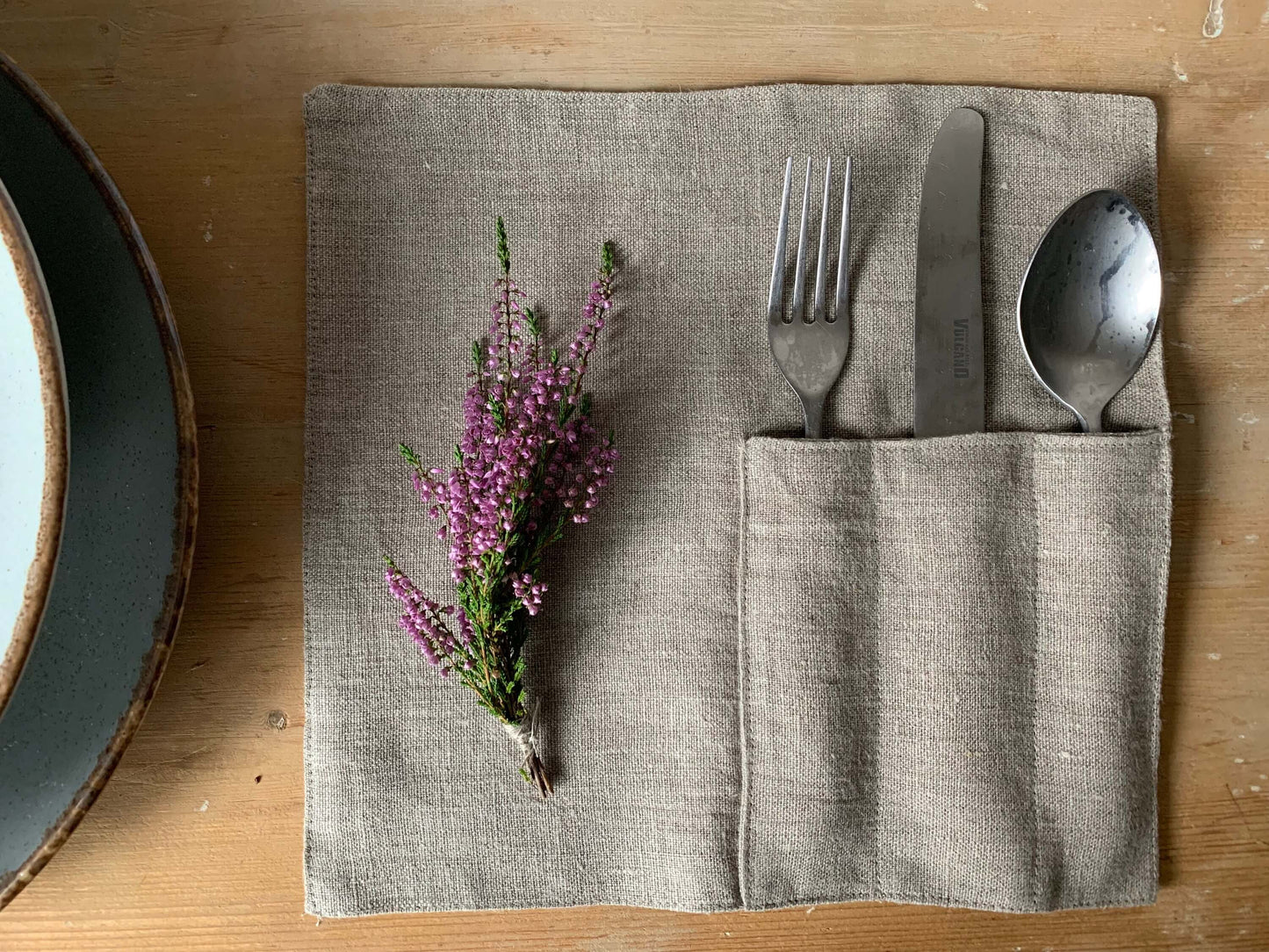 Unique natural linen table accessory for special occasions