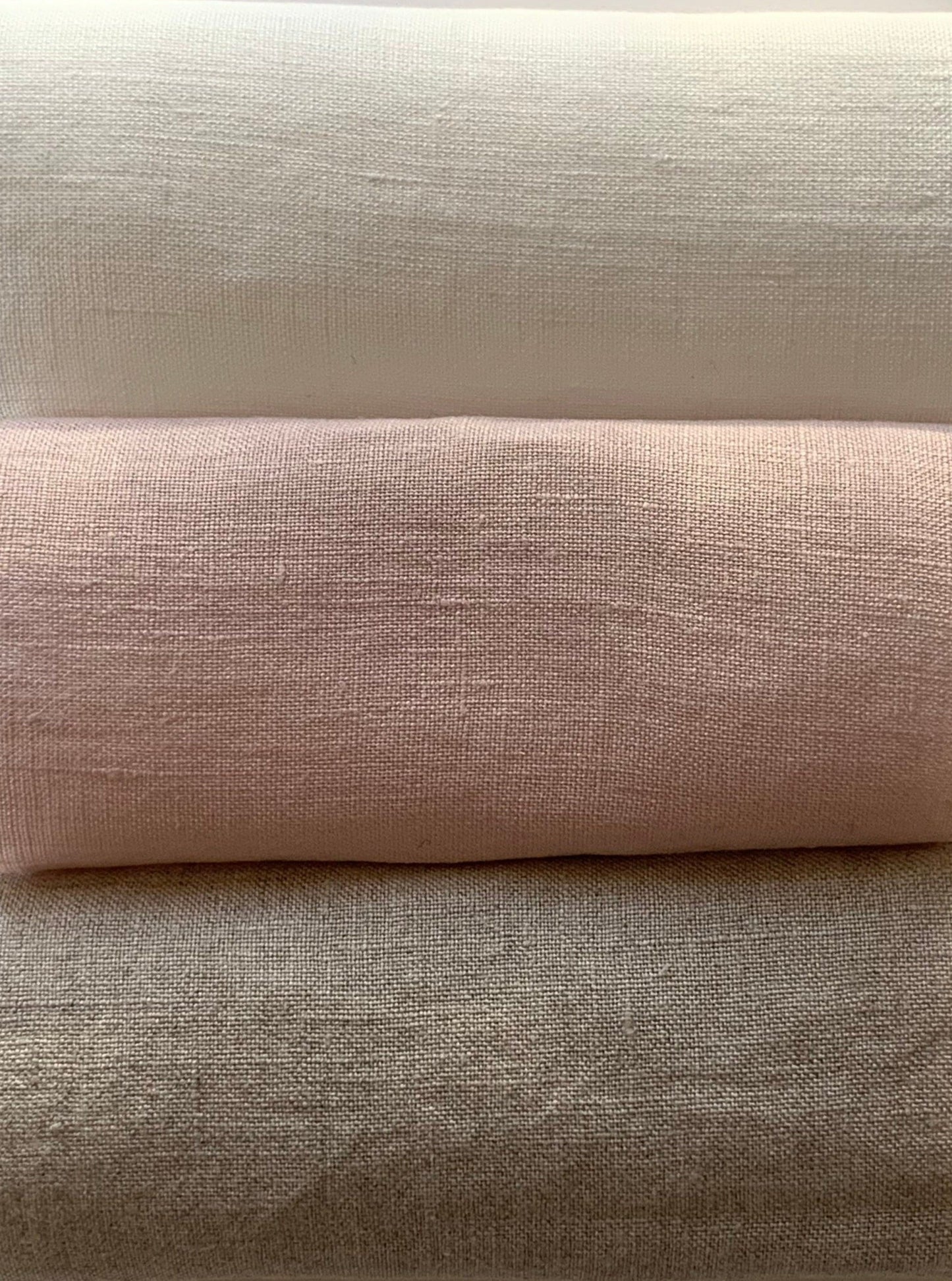 Stonewashed Linen Sheet Set in Dusty Rose with Ties