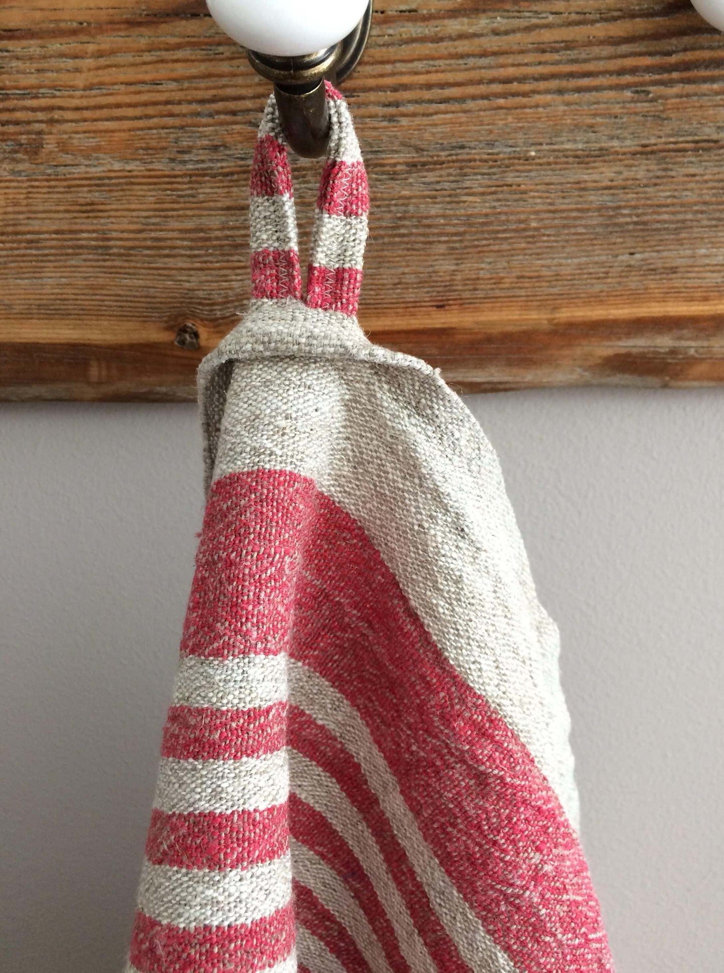 Rustic kitchen linen accessory in vibrant red