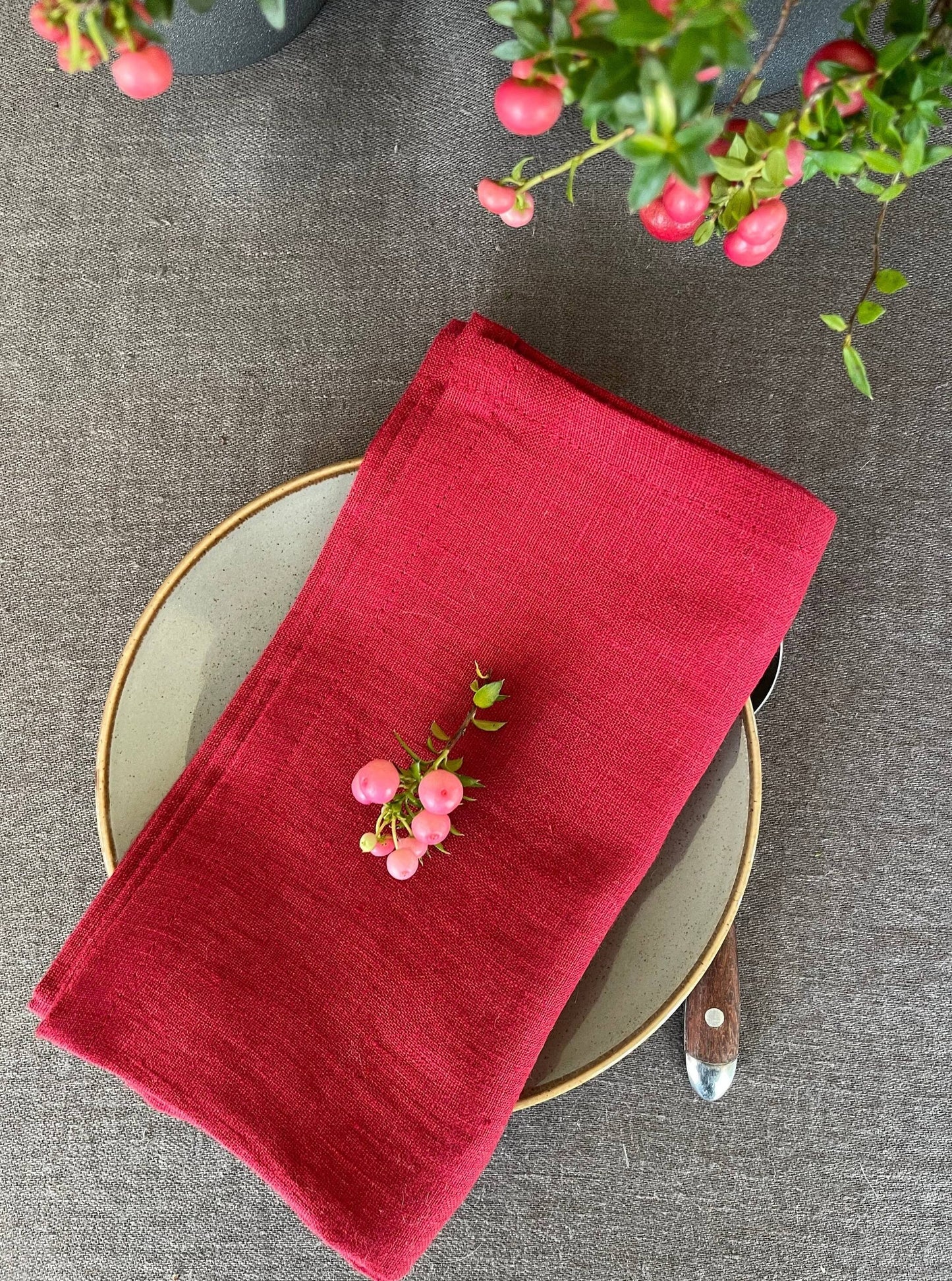Crimson Red Wedding Napkins