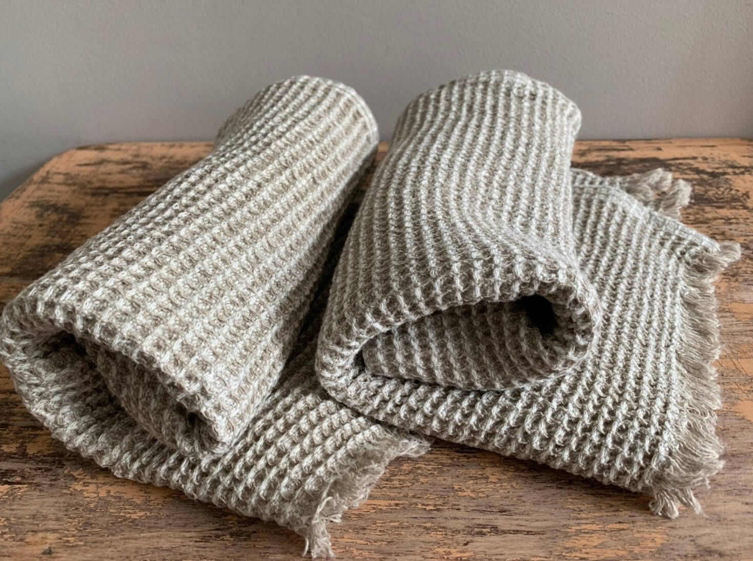 Fringed Linen Hand Towels