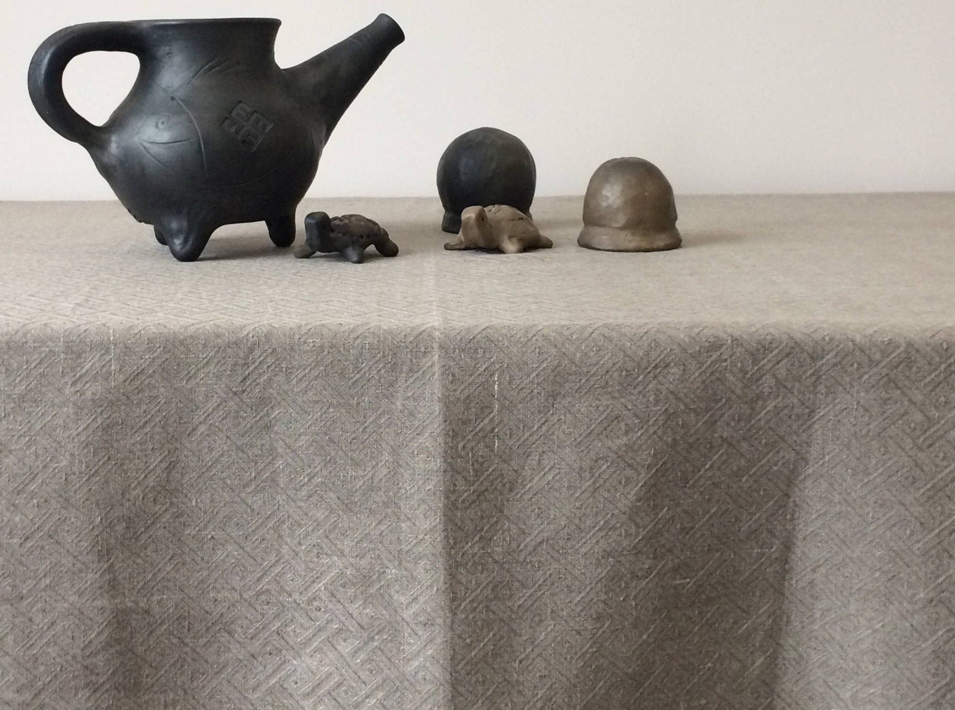 Handmade T-Pattern Grey Linen