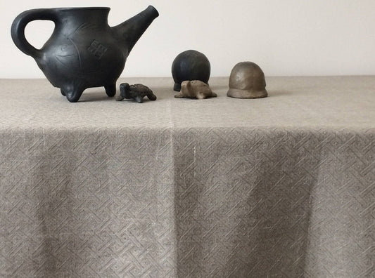 Handmade T-Pattern Grey Linen