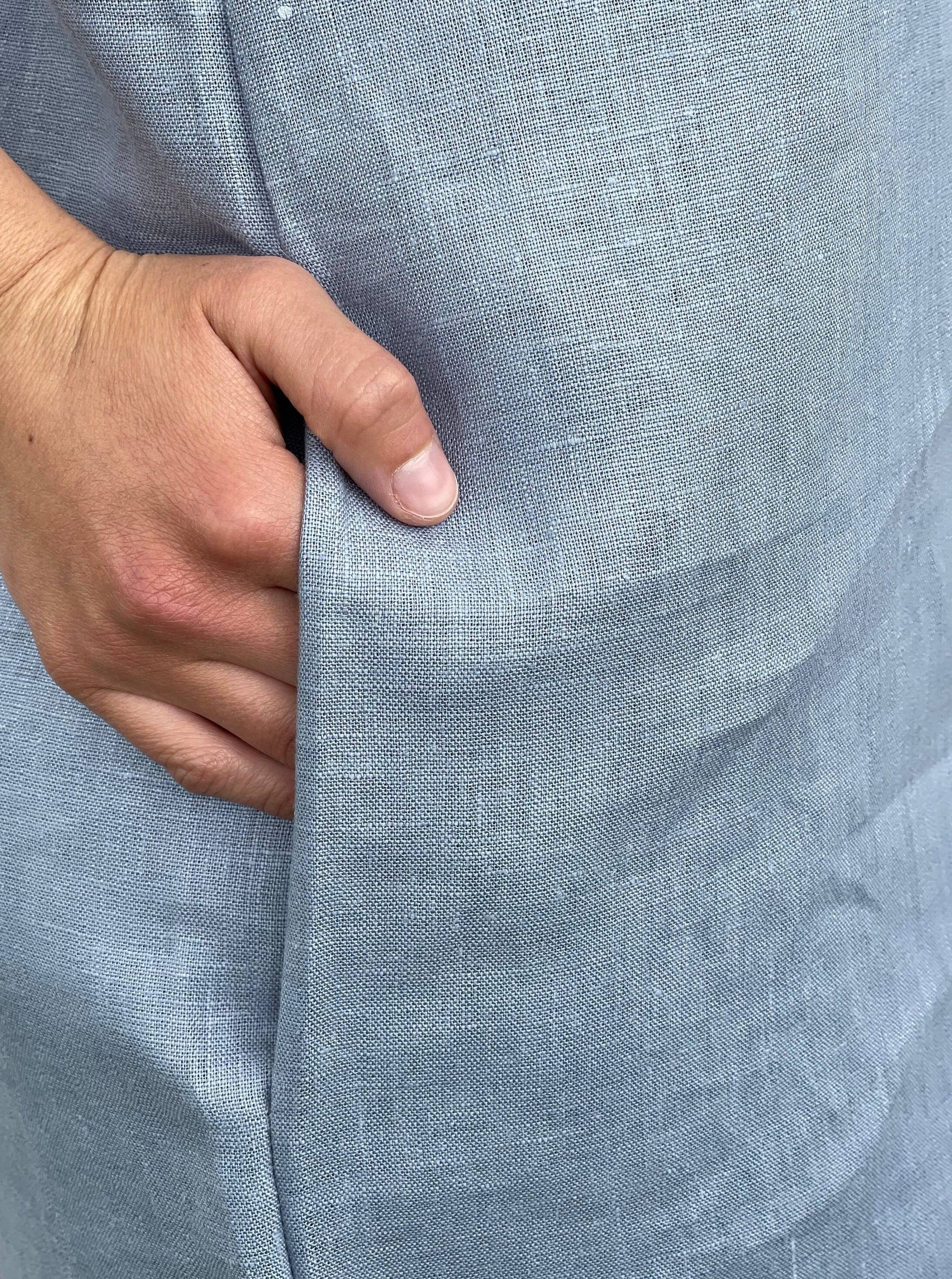 Elegant women's linen fashion for summer comfort.