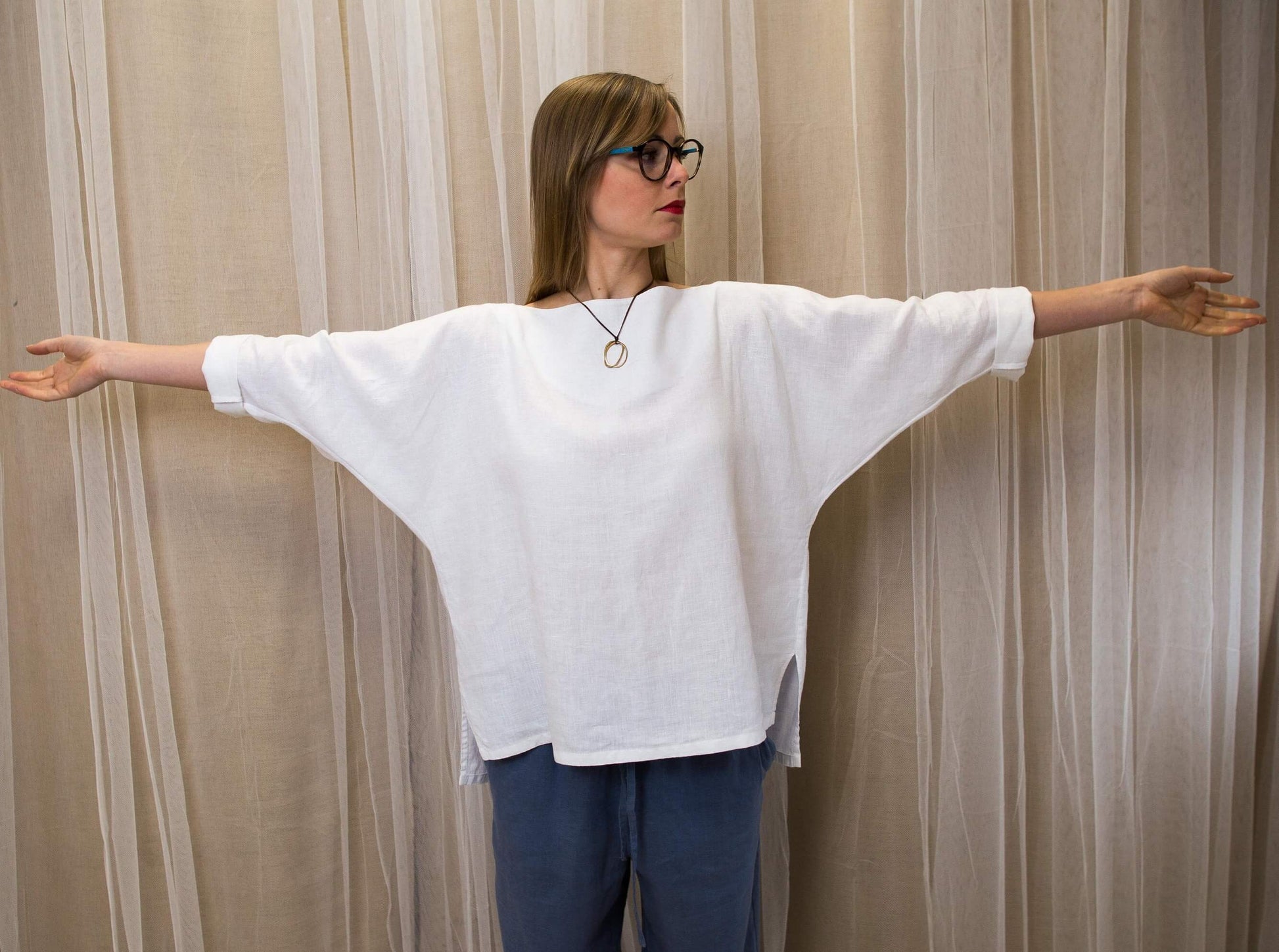 Stylish linen tunic top by Linenstars