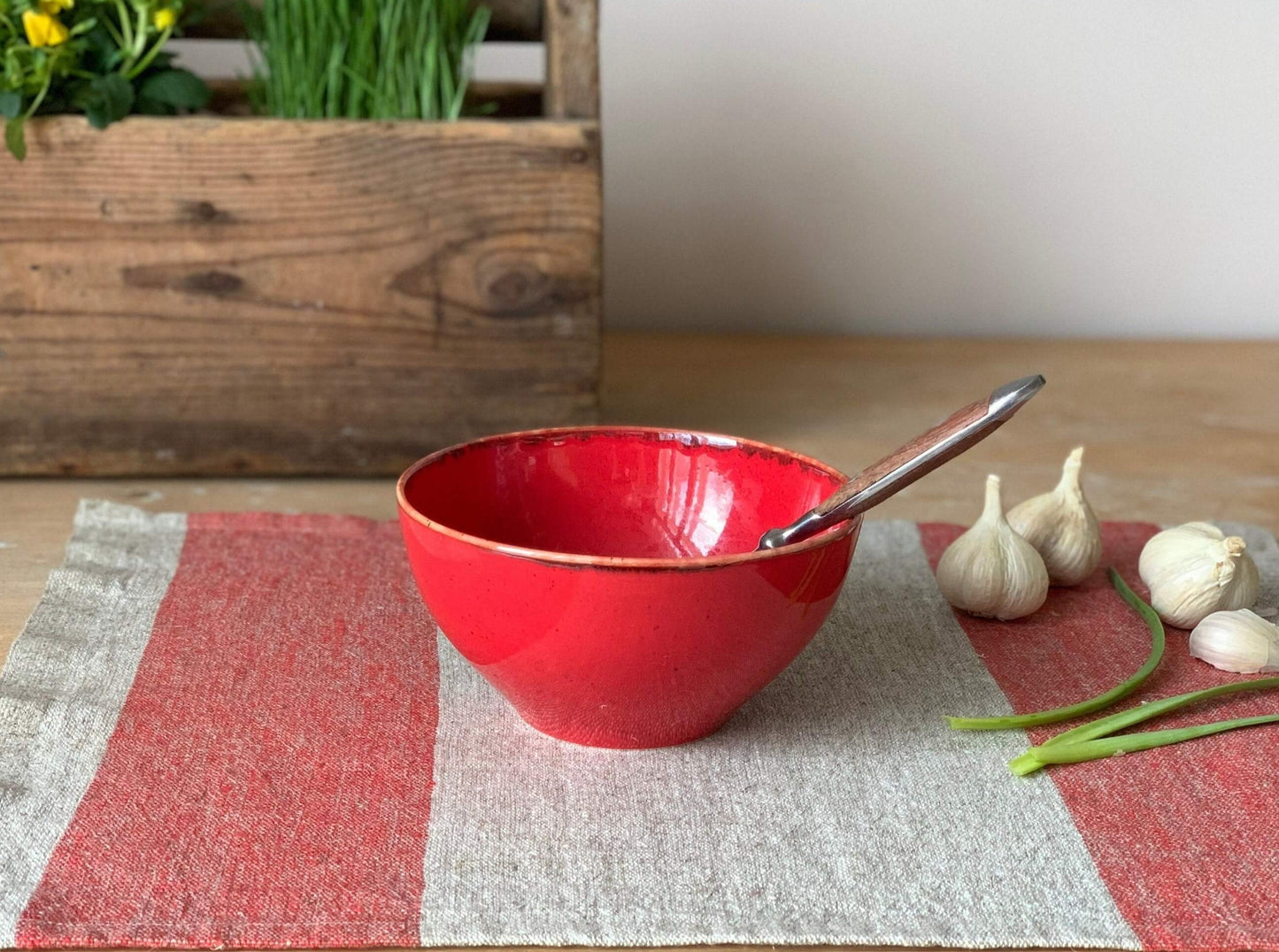 LinenStars Beige Red Stripe Placemat