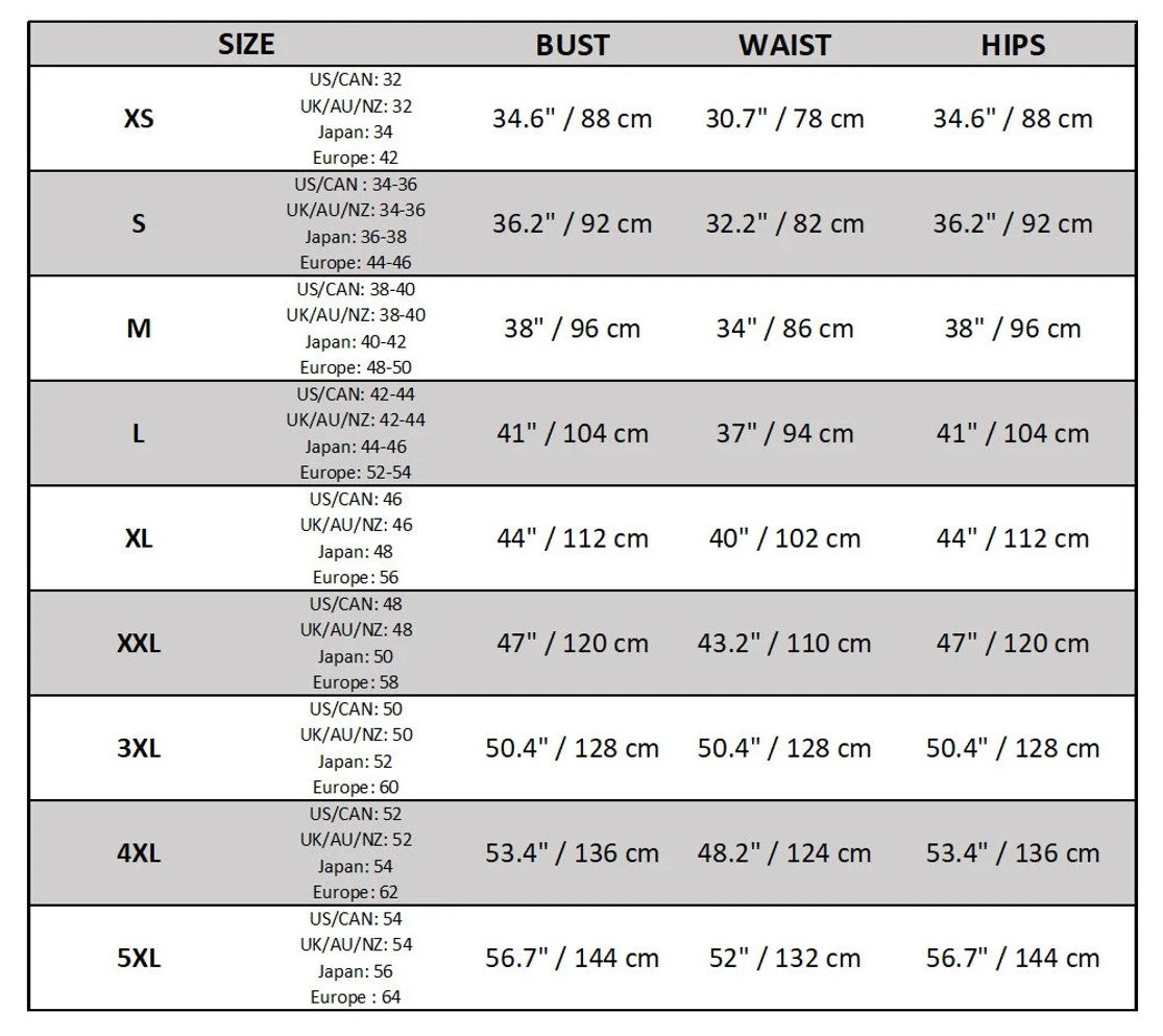 Size Guide for Men LinenStars
