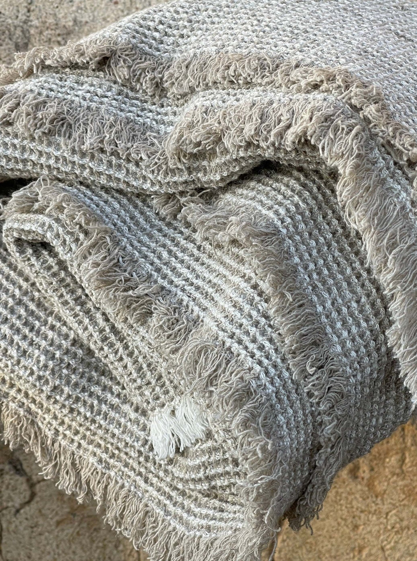 Rustic waffle texture blanket