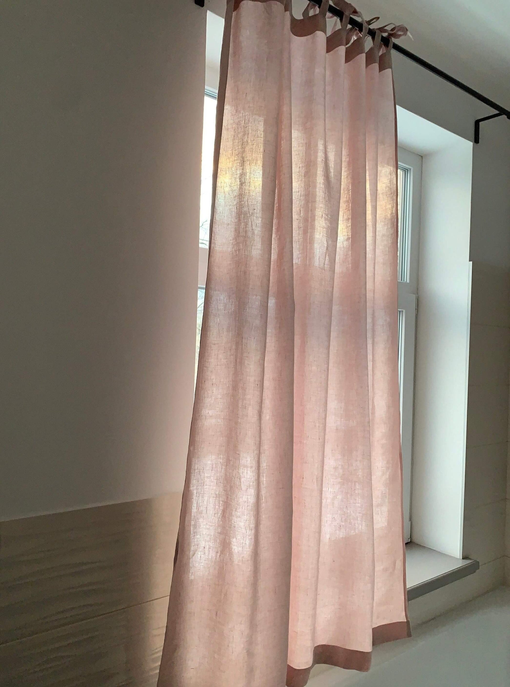 Elegant Linen Curtain Setup in Living Room