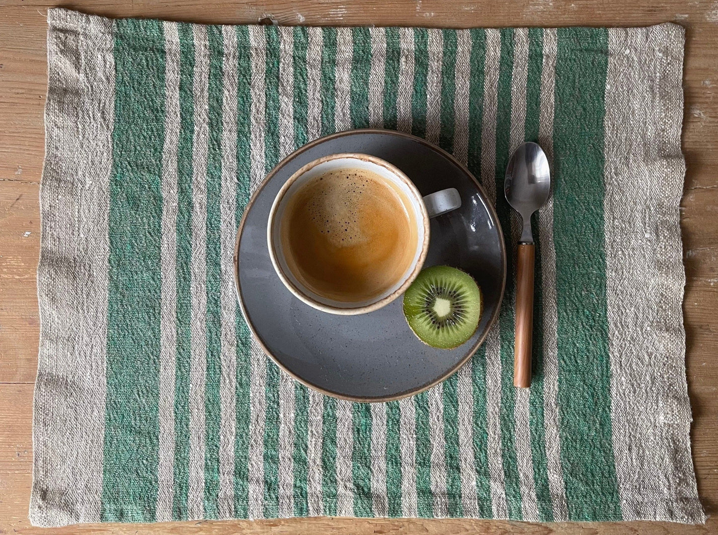Vintage Green Striped Placemat