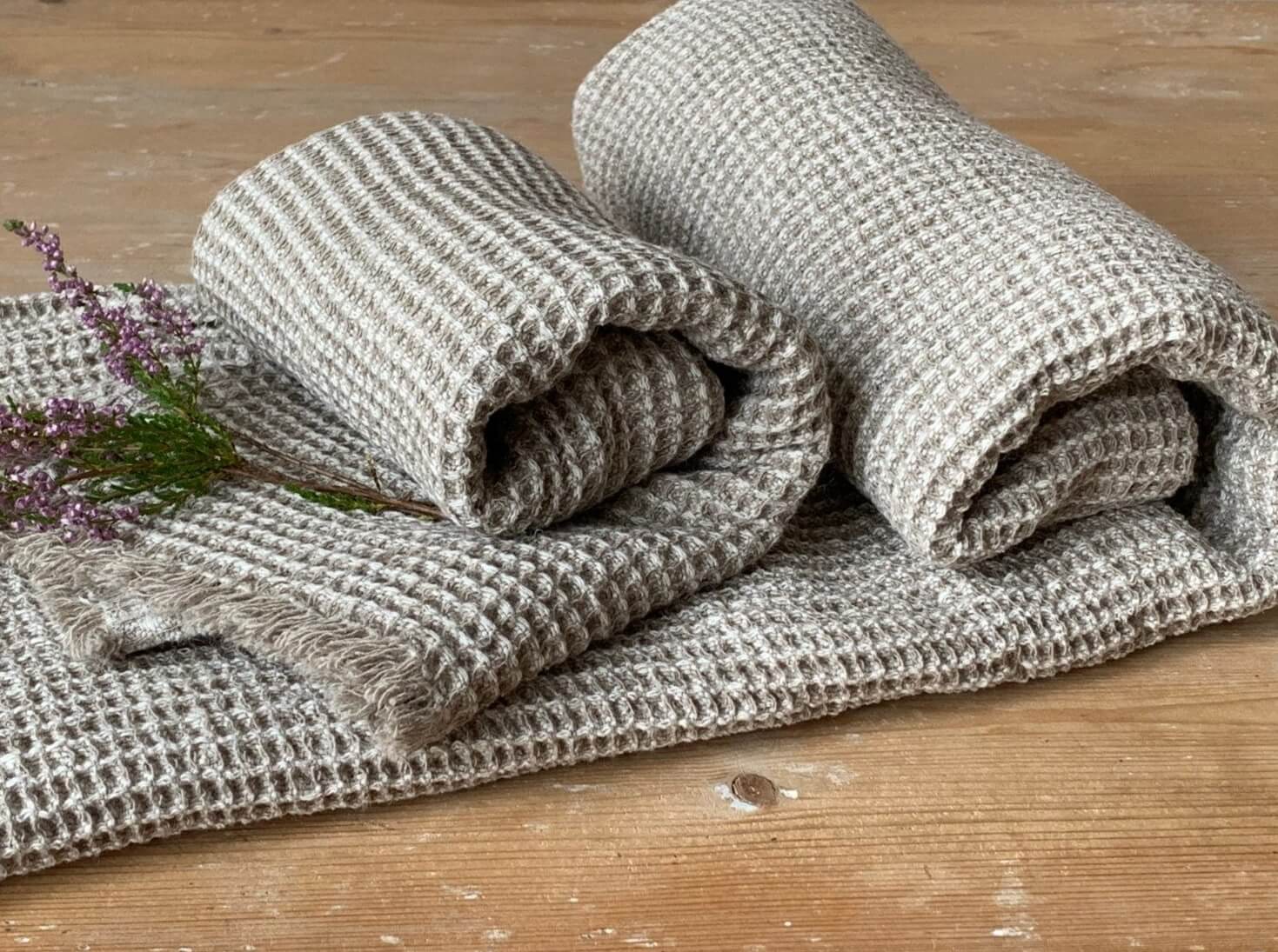 Waffled Linen Bath Towel