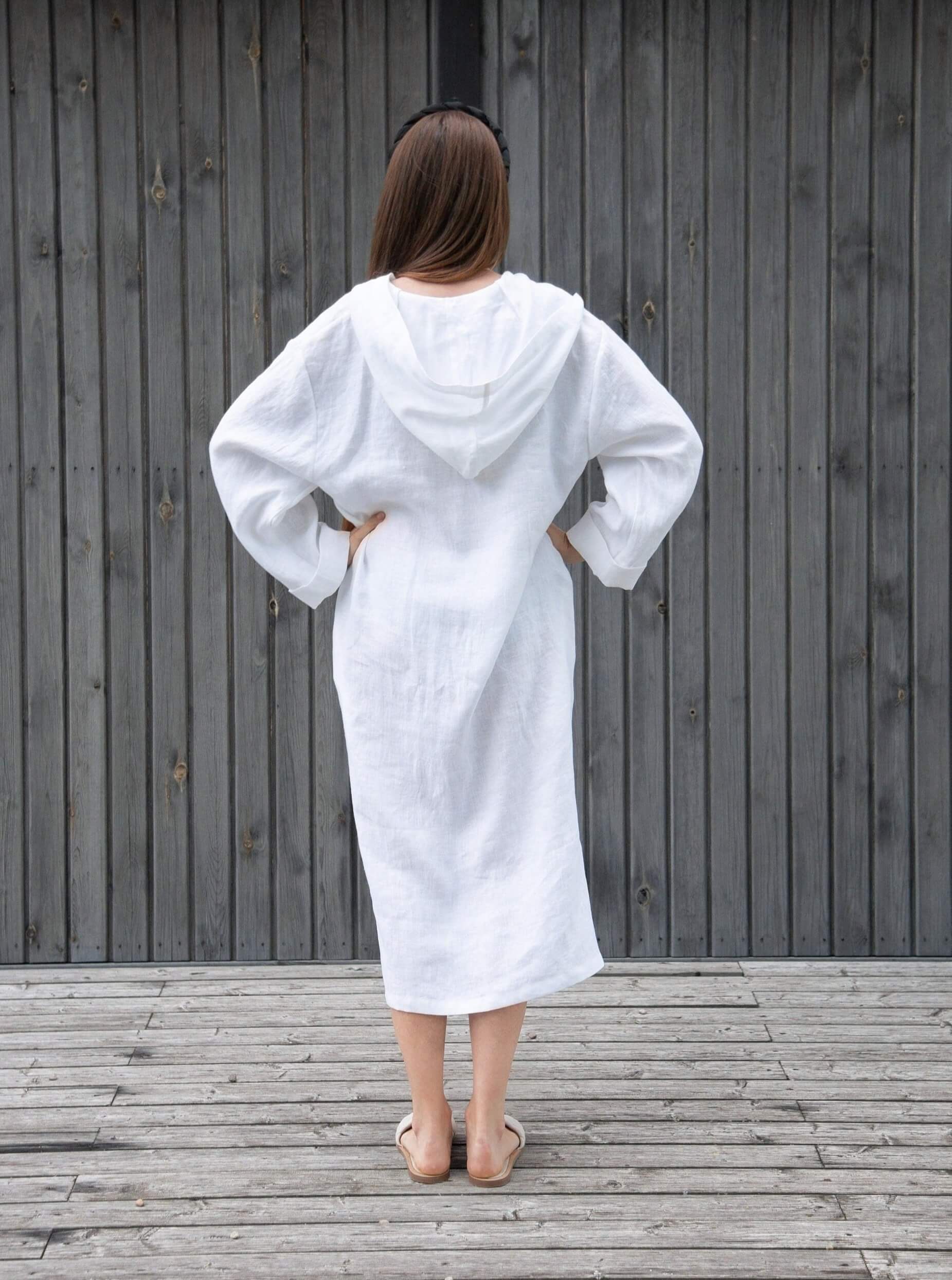 white linen kaftan dress Linen Kaftan Dress