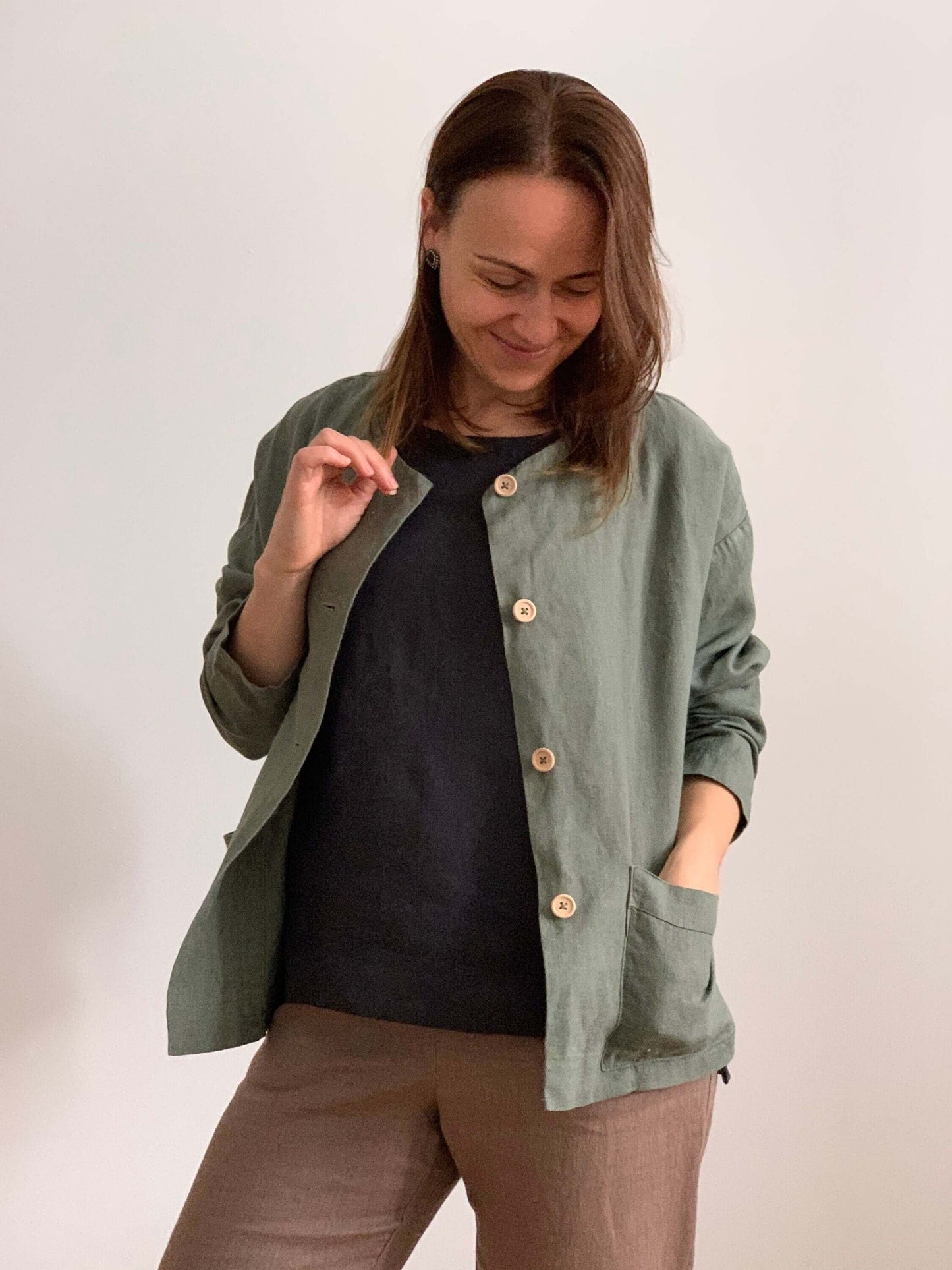 Lightweight and breathable linen outerwear for summer.
