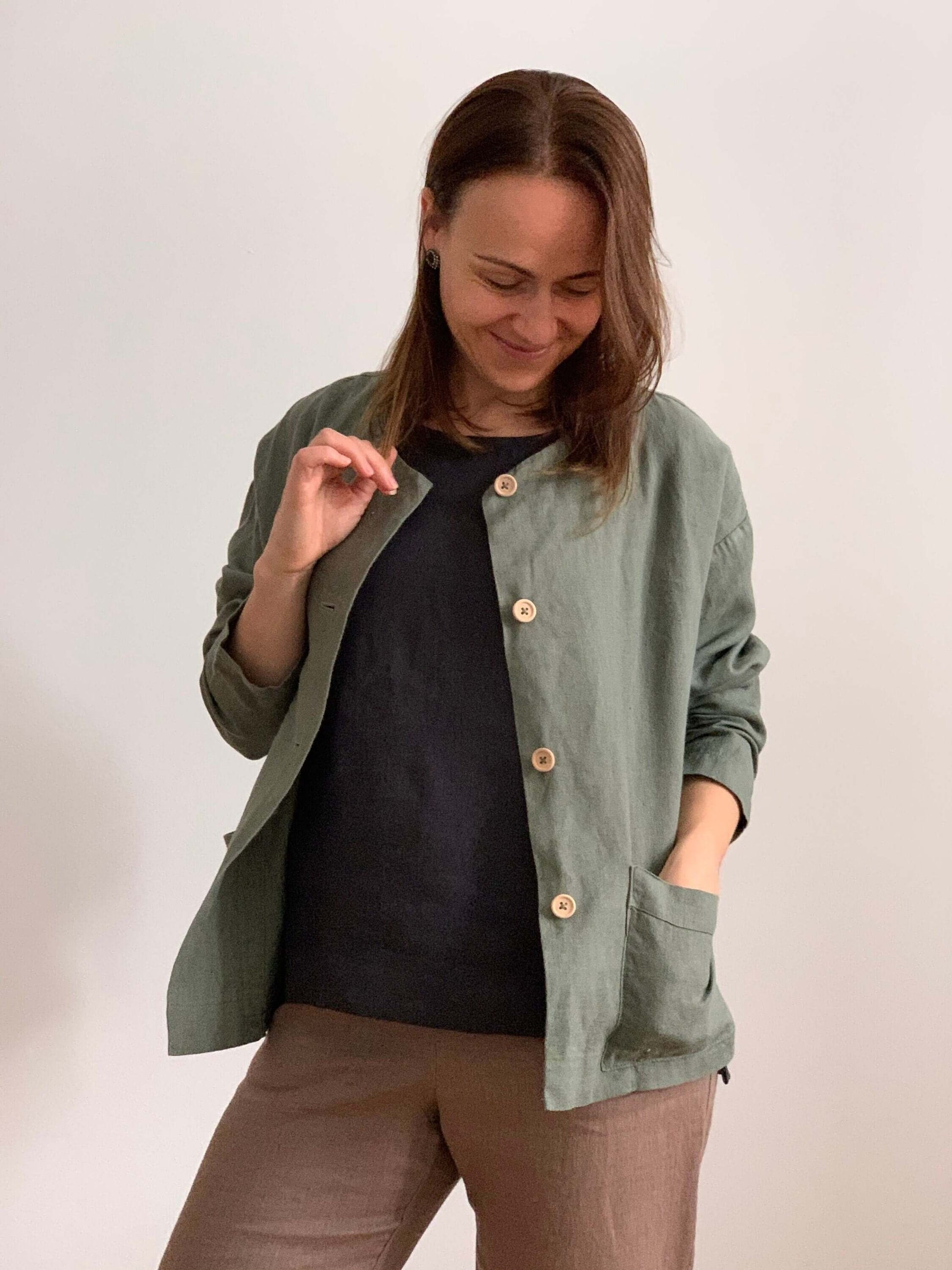 Lightweight and breathable linen outerwear for summer.
