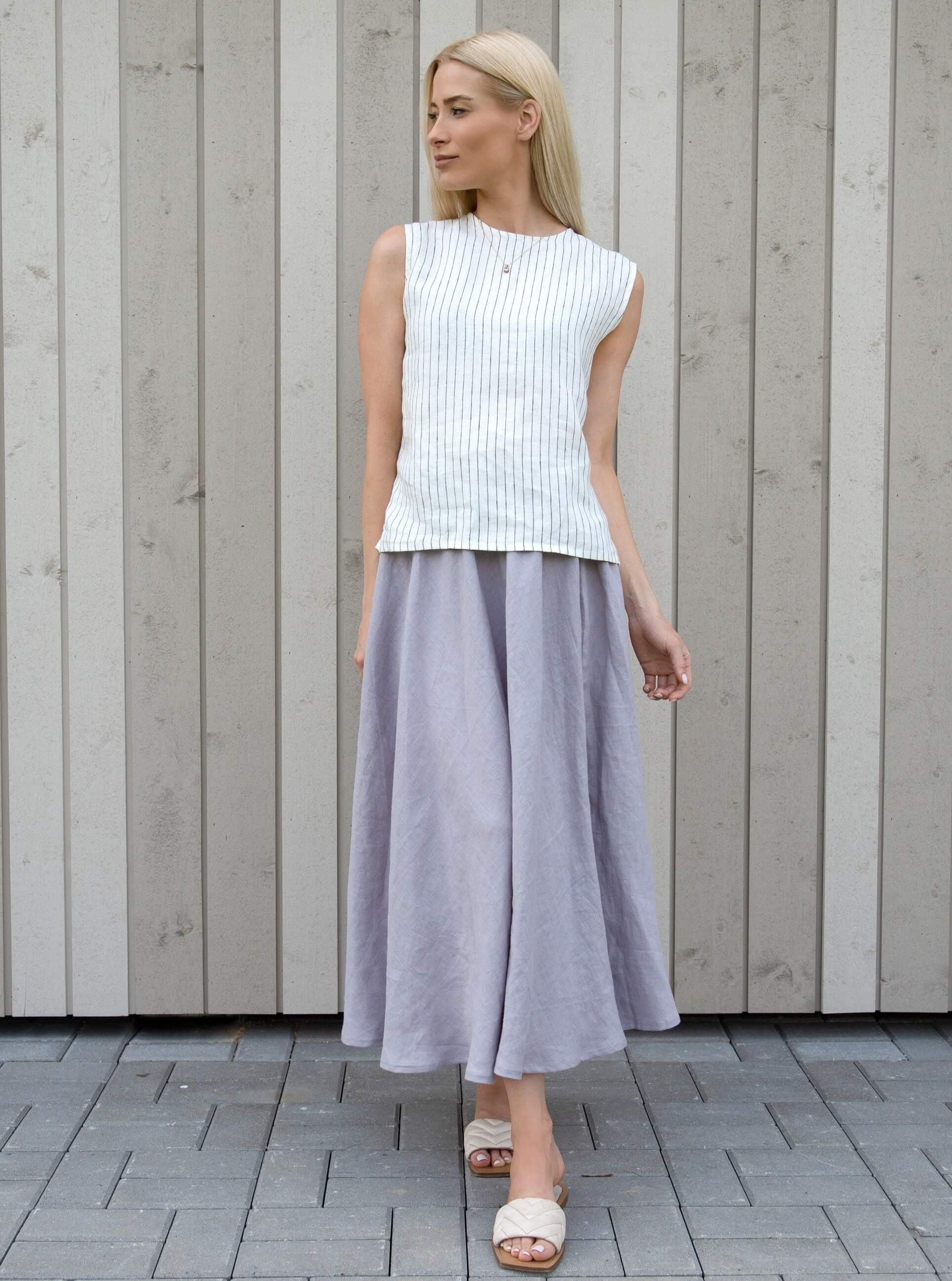 Custom length linen skirt