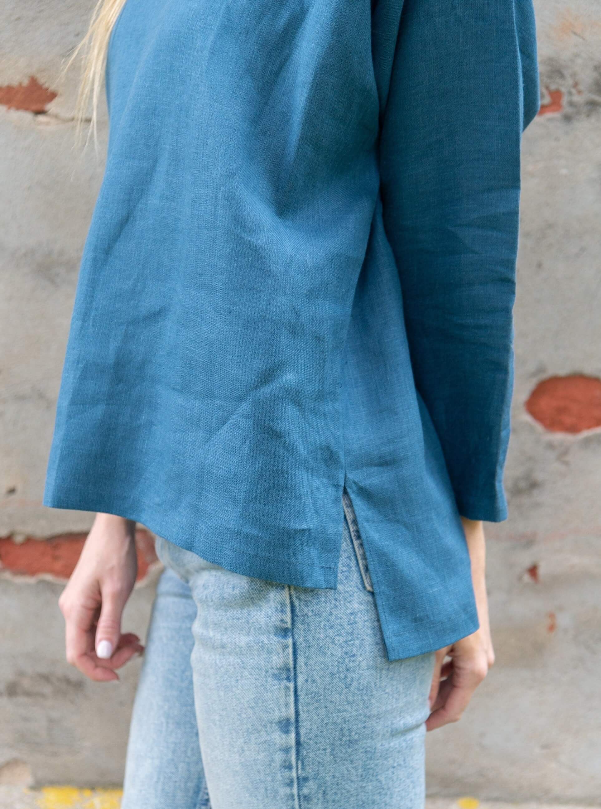 Sizing guide for linen summer blouse