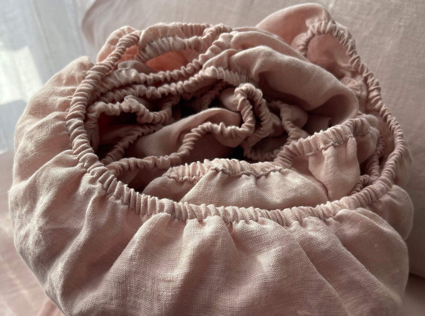 Soft European linen sheet detail