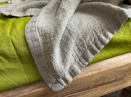 100% European Linen Blanket - Natural, Breathable Bed Cover