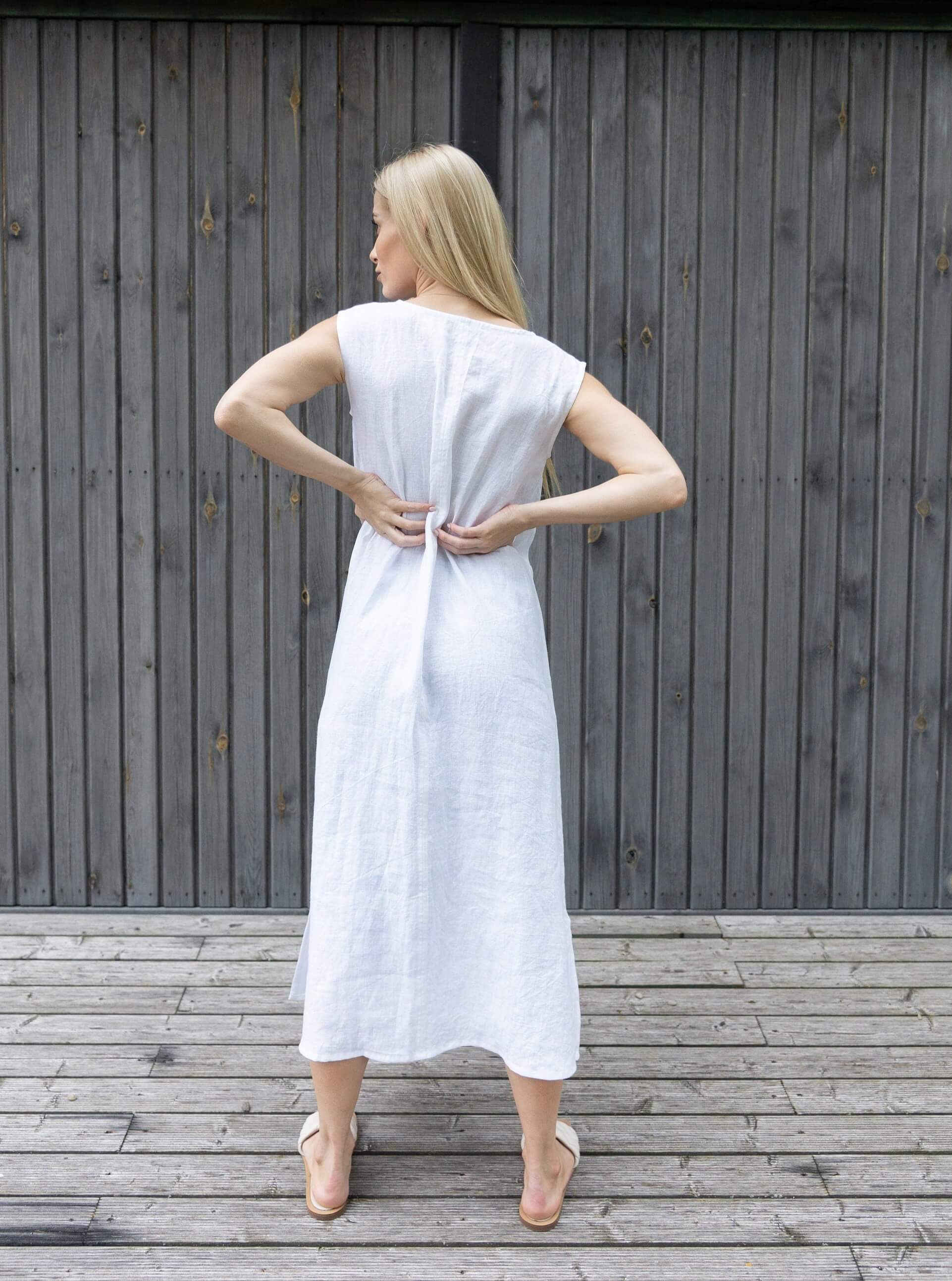 Linen Dress with Playful Side Slits