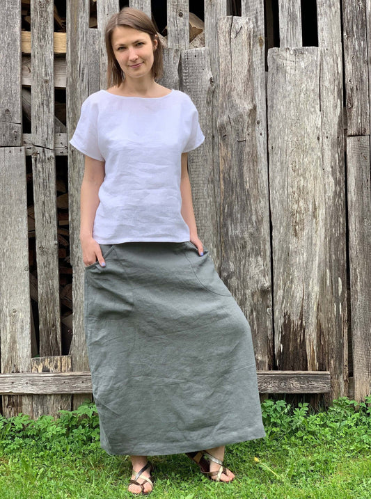Full View of Maxi Linen Skirt