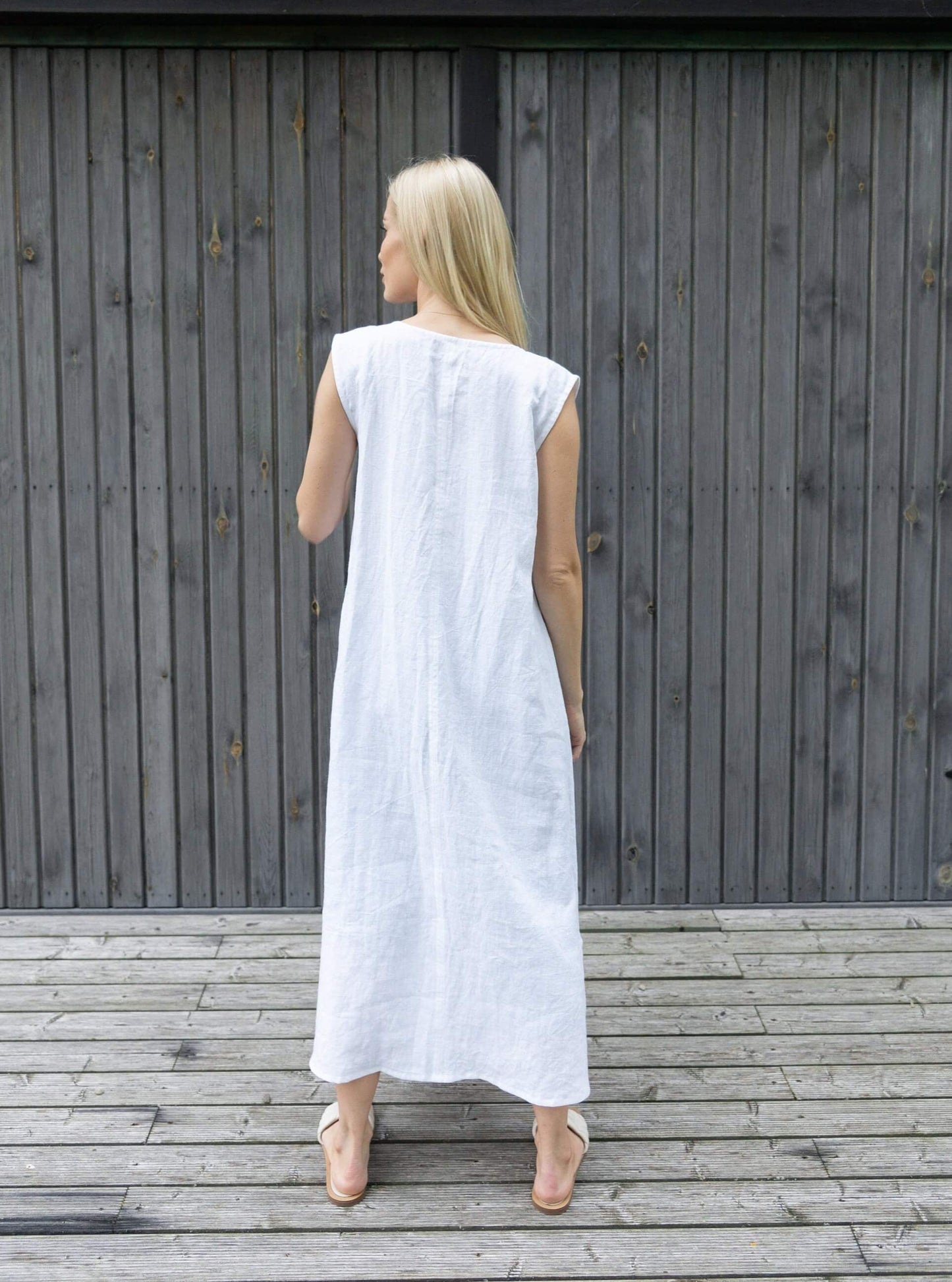 Capturing Mediterranean Elegance with Linen Dress