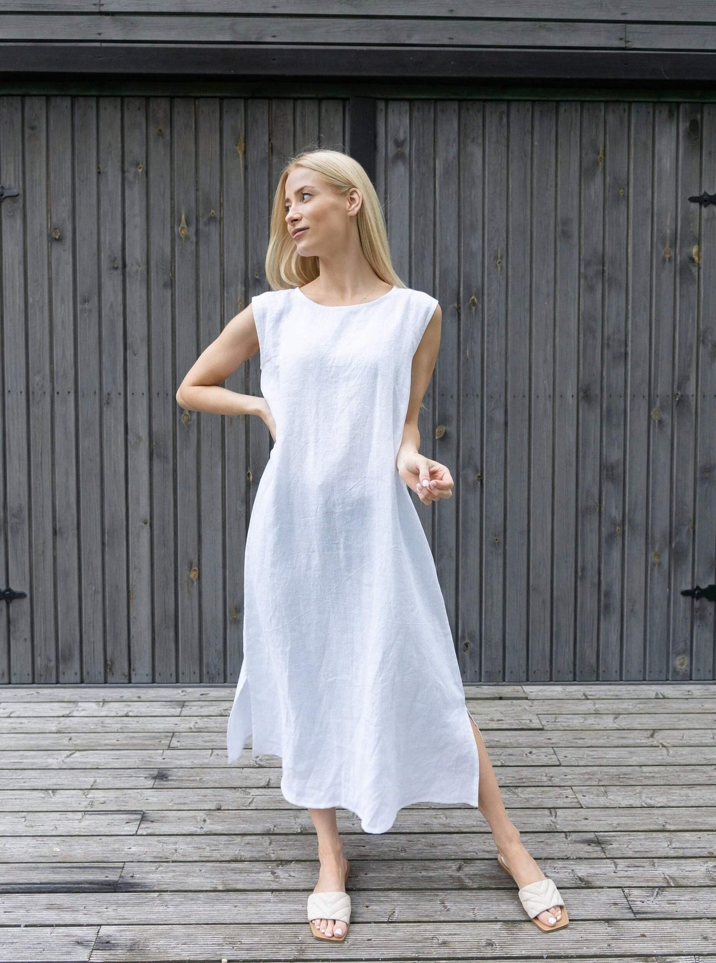 Effortlessly Chic Sleeveless Linen Dress