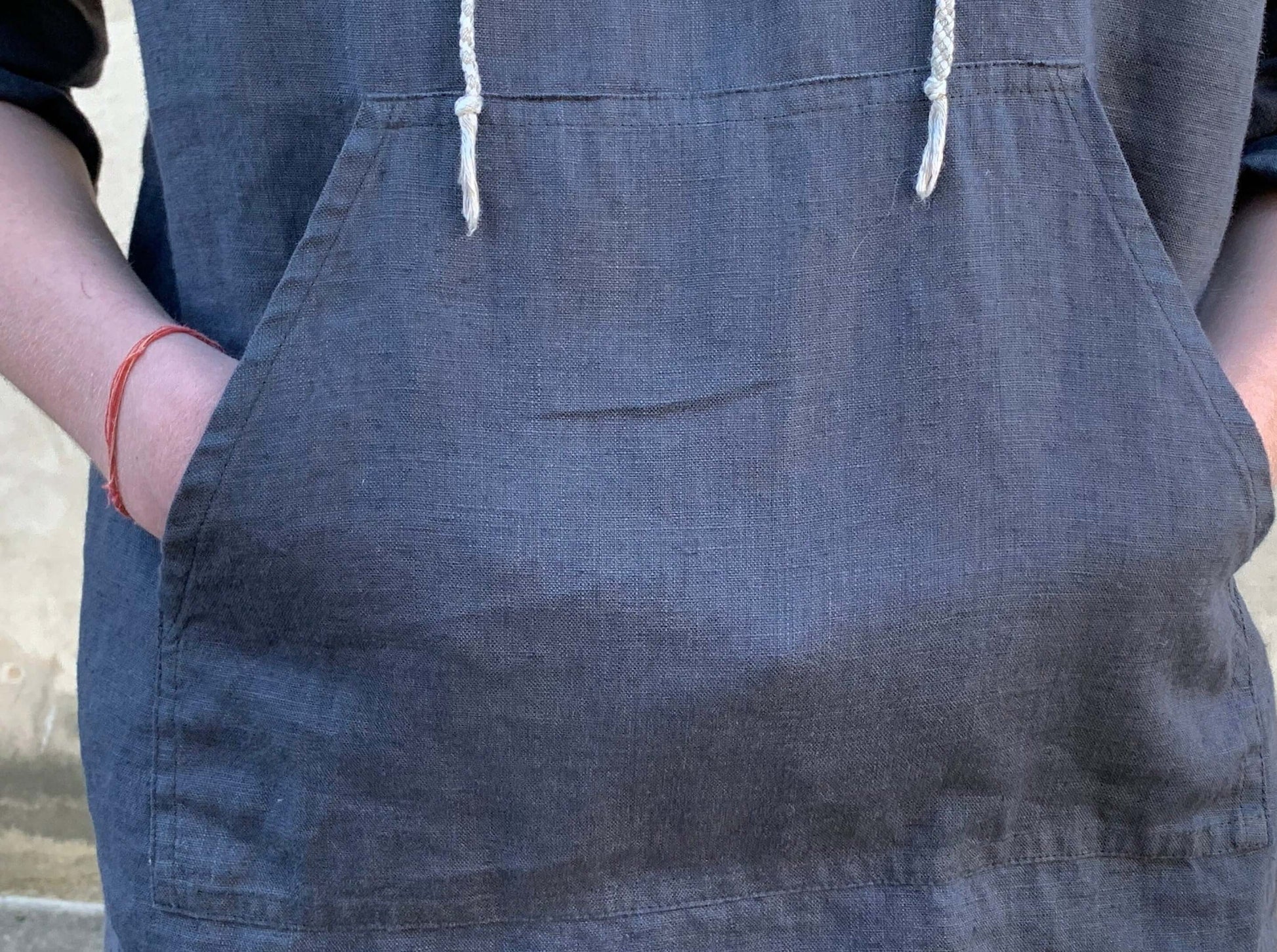 Casual Men's Linen Hooded Top