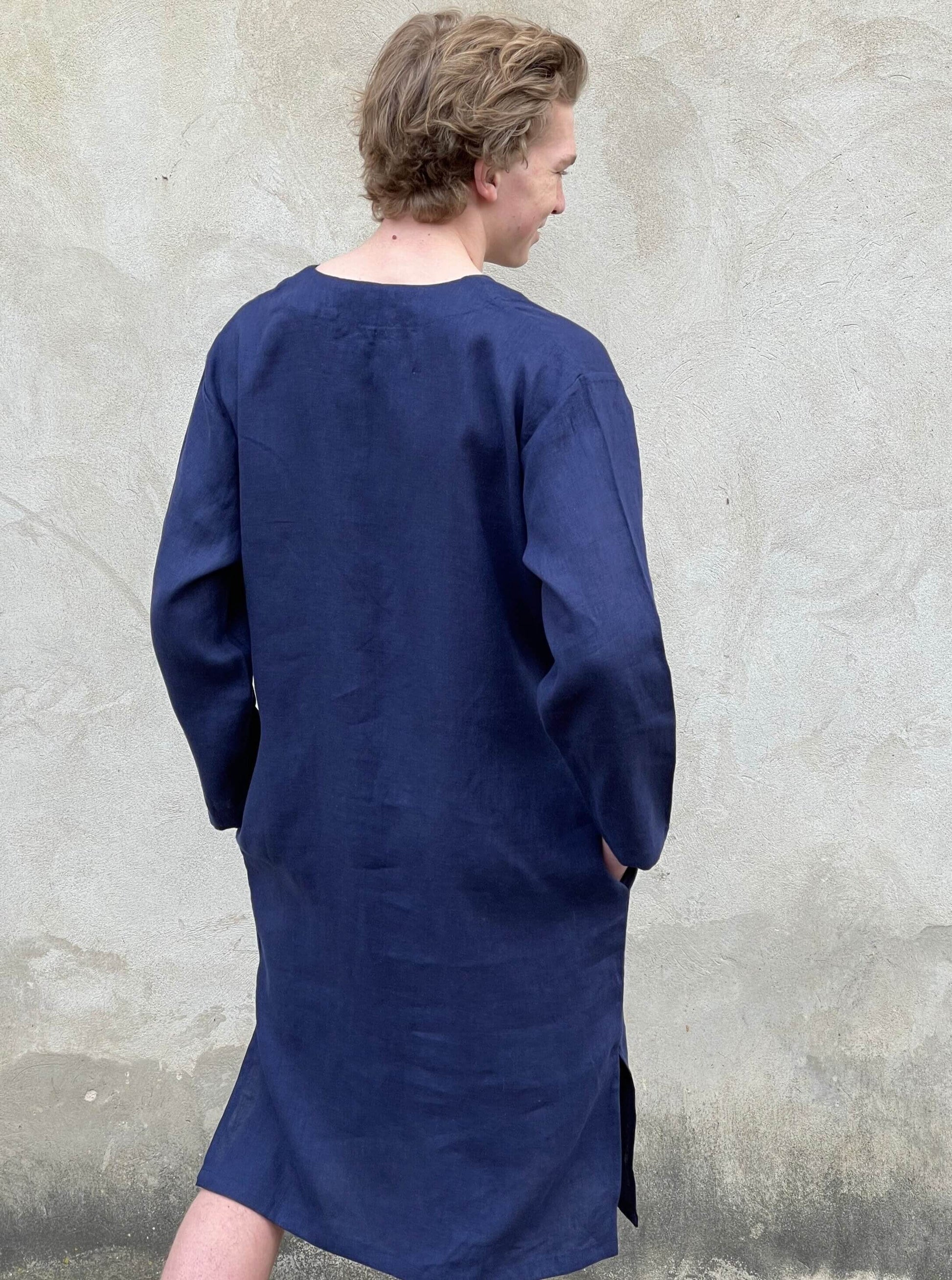 Classic Linen Caftan for Men Front View