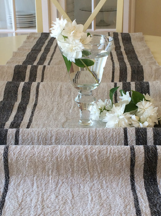 Symmetrical Dark Stripe Table Runner