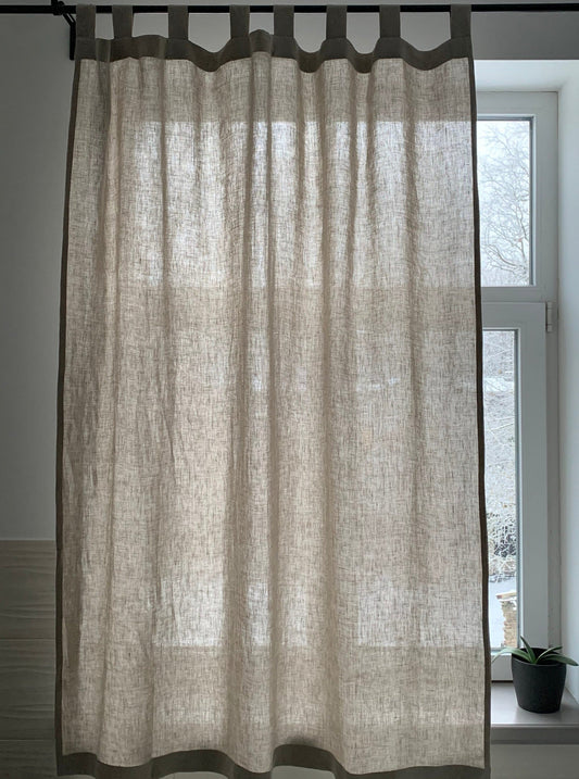 Long Linen Curtain Panels with Tab Tops