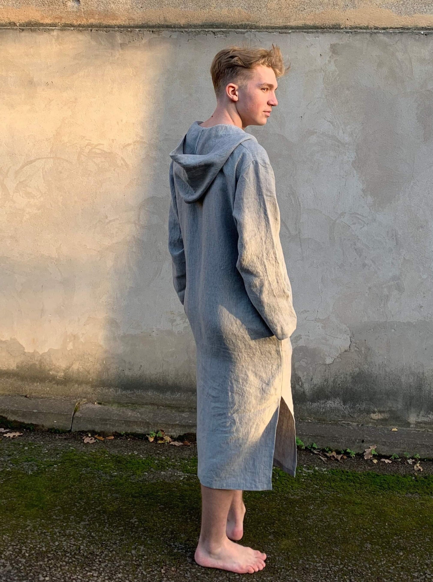 Linen Hooded Caftan Lifestyle Image