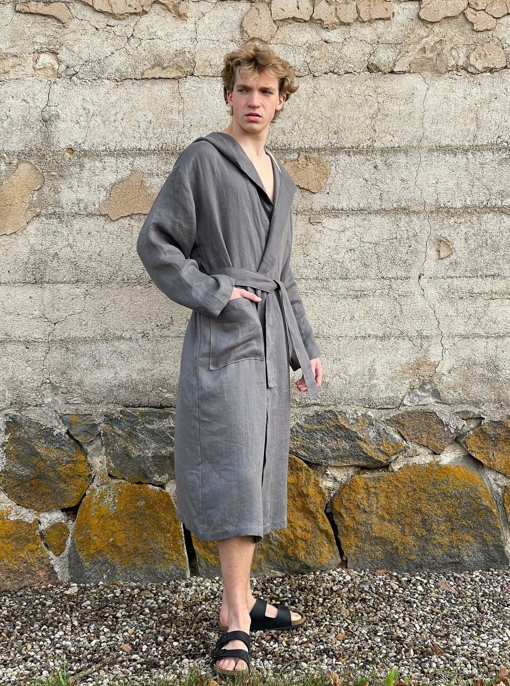 Men's Linen Robe with | Tailor-Made, Plus Kimono LinenStars